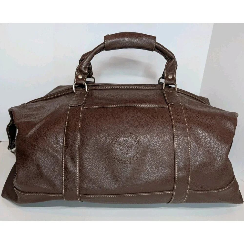 Barrington Captains Duffel Bag Brown Vegan Leather Silver Creek Country Club